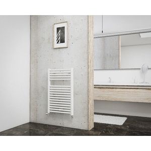 Schulte EP07650 04, designradiator 50 x 77 cm München, 388 Watt, alpine-wit, radiator voor de badkamer en keuken