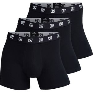 CR7 Heren Boxershorts Effen Zwart 3-Pack - Maat M