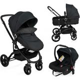 Little World Kinderwagen City Walker 3 in 1 - Zwart - Tot 22 kg!