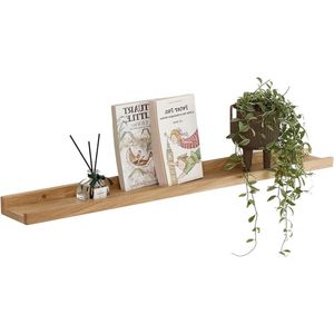 60 cm zwevend massief eikenhouten wandrek rustiek houten rek voor woonkamer keuken - badkamerrek Wandplanken & -rekken