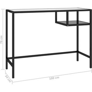 vidaXL - Computerbureau - 100x36x74 - cm - glas - zwart