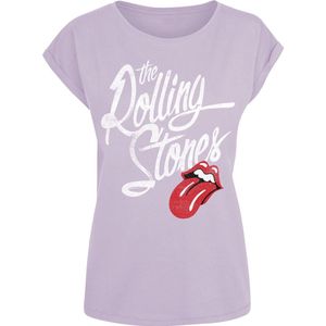 Rolling Stones, The Script T-shirt lila S Katoen Dames - Band merch, Bands