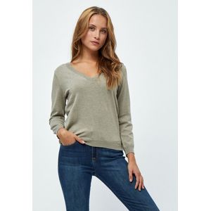 Minus Milla 3/4 Sleeve Knit Pullover Truien & vesten Dames - Sweater - Hoodie - Vest- Beige - Maat XS