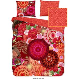 HIP Dekbedovertrek ""mandala's en bloemen"" - Rood - (140x200/220 cm) - Katoen Satijn