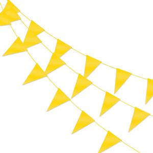 LUQ – Luxe Gele Slingers – Vlaggenlijn 10 Meter - EK WK Koningsdag Slinger Versiering Feestversiering Vlaggen Decoratie