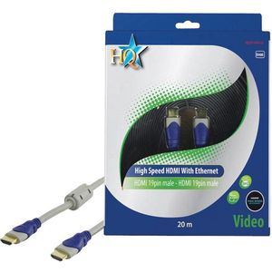 HQ - 1.4 High Speed HDMI kabel  - 20 m - Grijs/Blauw