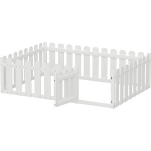 Gotagee Kinderbed 140 x 200cm Houten Bedframe met Omranding en Deur