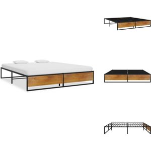 vidaXL Bedframe - Bedframes - Tweepersoonsbed - Tweepersoonsbedden - Bedframe metaal zwart 140x200 cm