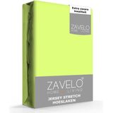 Zavelo® Jersey Hoeslaken Lime - Extra Breed (190x220 cm) - Hoogwaardige Kwaliteit - Rondom Elastisch - Perfecte Pasvorm