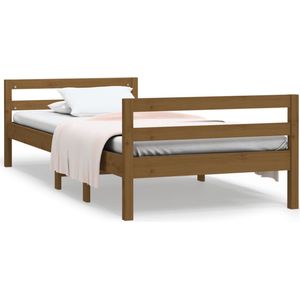 vidaXL - Bedframe - 75x190 - cm - massief - grenenhout - honingbruin