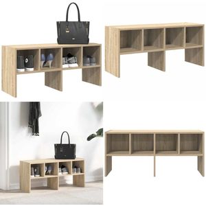 vidaXL Schoenenrek stapelbaar 89,5x30x40 cm sonoma eikenkleurig - Schoenenrek - Schoenrekken - Schoen Opbergrek - Schoenorganisator
