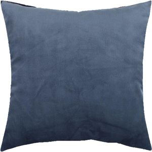 Luxe sierkussen velours donkerblauw - 50 x 50 cm - polyester - wonen - interieur - woonaccessoires - velvet