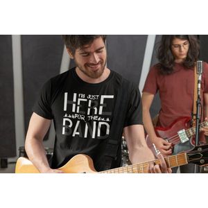 Rick & Rich - T-Shirt I'm Just Here For The Band - T-shirt met opdruk - T-shirt Muziek - Tshirt Music - Zwart T-shirt - T-shirt Man - Shirt met ronde hals - T-Shirt Maat L