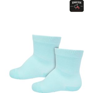 Bonnie Doon Basic Sokken Baby Blauw 8/12 maand - 2 paar - Unisex - Organisch Katoen - Jongens en Meisjes - Stay On Socks - Basis Sok - Zakt niet af - Gladde Naden - GOTS gecertificeerd - 2-pack - Multipack - Lichtblauw - Moonlight Jade - OL9344012.95