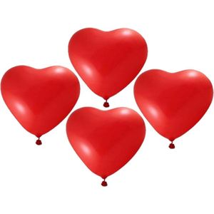 Partyxlosion - Valentijnsdag rode hartjes ballonnen 60x stuks van 27cm