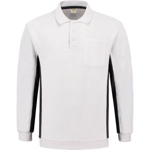 Tricorp 302001 Polosweater Bicolor Borstzak - Wit/Donkergrijs - 8XL