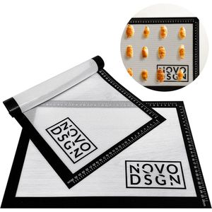 Siliconen Bakmat Ovenmat Deegmat | 2-pack 40x30 | Anti kleef bakpapier | Zwart