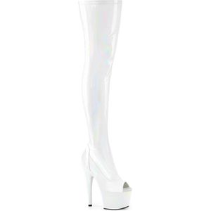 Pleaser - ADORE-3011HWR Plateau Overknee Laarzen - US 8 - 38 Shoes - Wit