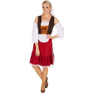 dressforfun - Vrouwenkostuum middeleeuwen meid S - verkleedkleding kostuum halloween verkleden feestkleding carnavalskleding carnaval feestkledij partykleding - 301190