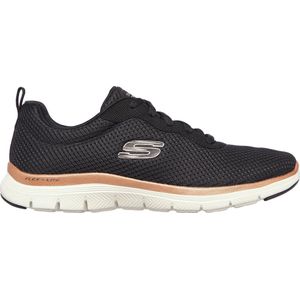 Skechers Flex Appeal 4.0 - Brilliant V Dames Sneakers - Black/Rose Gold - Maat 38