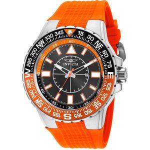 Invicta Aviator 19268 Heren Horloge - Waterdicht - Analoog - Quartz Uurwerk - Roestvrij Staal met zwarte Wijzerplaat - 52mm