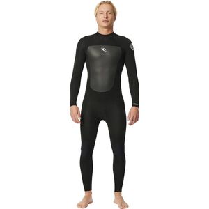 Rip Curl Heren Omega 3/2mm Rug Ritssluiting Wetsuit - Blac