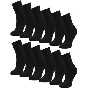 Bamboe Sokken - Bamboelo Sock - Maat 39-42 - Zwart - 12 paar - Naadloze Sokken