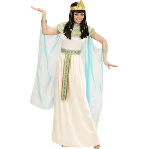 Widmann - Egypte Kostuum - Cleopatra Van De Nijl Kostuum - Blauw, Wit / Beige - Maat 128 - Carnavalskleding - Verkleedkleding