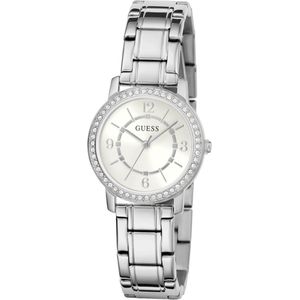 Guess Dames Horloge GW0468L1 Staal Quartz met Zilverkleurige Wijzerplaat en Zirkonia 32mm