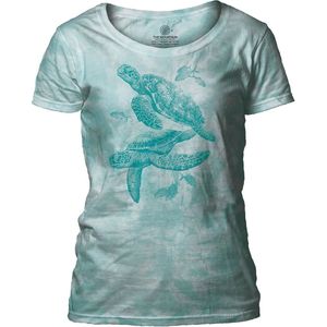 Ladies T-shirt Monotone Sea Turtles XL