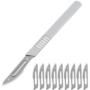 Faas Scalpel Mesjes - Scalpel Set - Pedicure / Boetseren - Hobbymesjes - 10 stuks - RVS