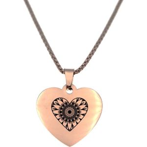 Ketting RVS - Hart - Rosegoud - Hart