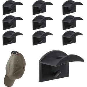 Zelfklevende hoedhaken voor wandhouder - Set van 10 - eenvoudige installatie - geen boren - ideaal voor baseballpetten - hoedenrek .