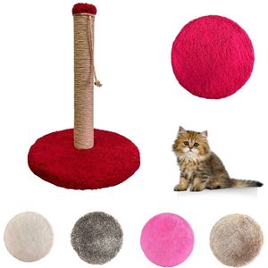 Longway- Krabpaal Katten - Krabpaal met Touw - Krabmeubel met Speeltje - 50 cm - Cirkel - Rood