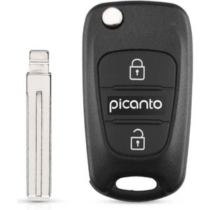 Autosleutel 3 knoppen, knops klapsleutel geschikt voor Kia Picanto -sleutel- behuizing-Autosleutel-Sleutelbehuizing-Sleutel
