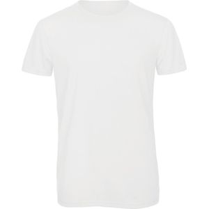 T-shirt Heren XL B&C Ronde hals Korte mouw White 50% Polyester, 25% Katoen, 25% Viscose