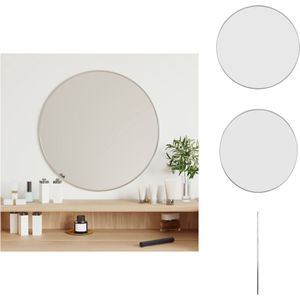 vidaXL Wandspiegel - Zilver - Ø50cm - Duurzaam glas en PVC - Spiegel