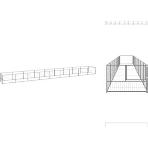 vidaXL Hondenkennel - Grote Buitenren 900x100x70cm - Staal - Kennel