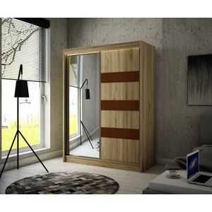 Lotse Oak Kraft schuifkast K003 + lacobel chocolade 200 Arton