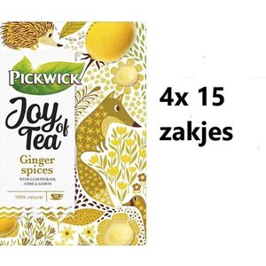 Pickwick thee - Joy of tea - Ginger Spices - Multipak 4x 15 zakjes