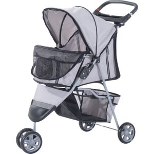 PawHut Hondenwagen hondenbuggy honden pet stroller buggy 4 kleuren 3/4 wielen D00-041