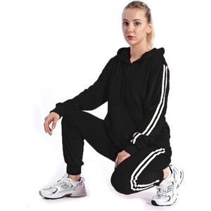 Trendy Style Dames Trainingspak / Trackingsuit / Joggingspak | Huispak | Zwart - L