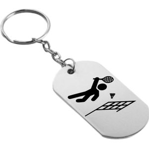 badminton sleutelhanger inclusief kaart - sport cadeau - sporten - Leuk kado voor je sporter om te geven - 2.9 x 5.4CM