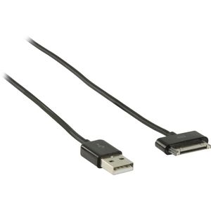 Valueline 30-pins Apple Dock Naar USB-A Kabel - USB2.0 - Tot 2A / Zwart - 2 Meter