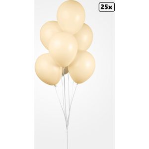 25x Luxe Ballon pastel perzik 30cm - biologisch afbreekbaar - Festival feest party verjaardag landen helium lucht thema