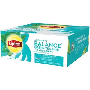 Thee lipton balance green tea mint 100x1.5gr | Doos a 100 stuk | 12 stuks