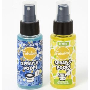 Spray & Poop - Fabulosa - 2 stuks - Lemon- Trending - Populair - Nieuw - Geurnatralisator - toiletverfrisser - Pre poop spray - discreet - frisse geur - populair - prijsknaller - pre poop spray - geurloos ontlasten