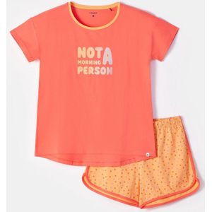 Woody Pyjama voor Meisjes/Dames – Korte Mouwen & Short – Not a Morning Person – 100% Katoen - 16 jaar