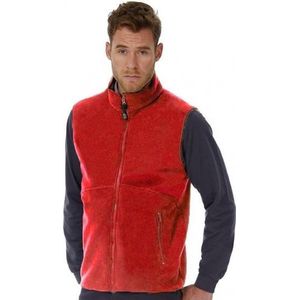 Fleece casual bodywarmer rood voor heren - Outdoorkleding wandelen/zeilen - Mouwloze vesten S (36/48)