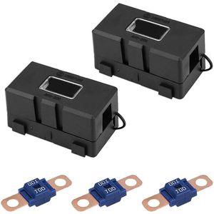 MIDI-zekeringhouder 2 stuks + 3 stuks 100A schroefzekeringen voor auto’s, vrachtwagens, bouwvoertuigen, bussen en caravans.